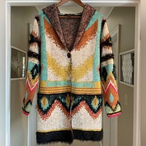 MaxSport Aztec Open Front Cardigan Hoodie Sweater Western Laney Wilson Vibes
